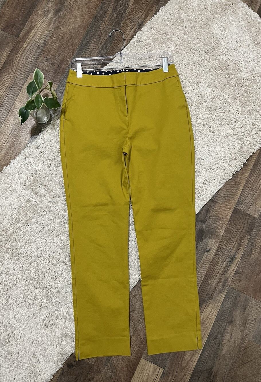 Boden 6 Regular Chartreuse Yellow Ankle Mid-Rise Twill Richmond Trouser Pants